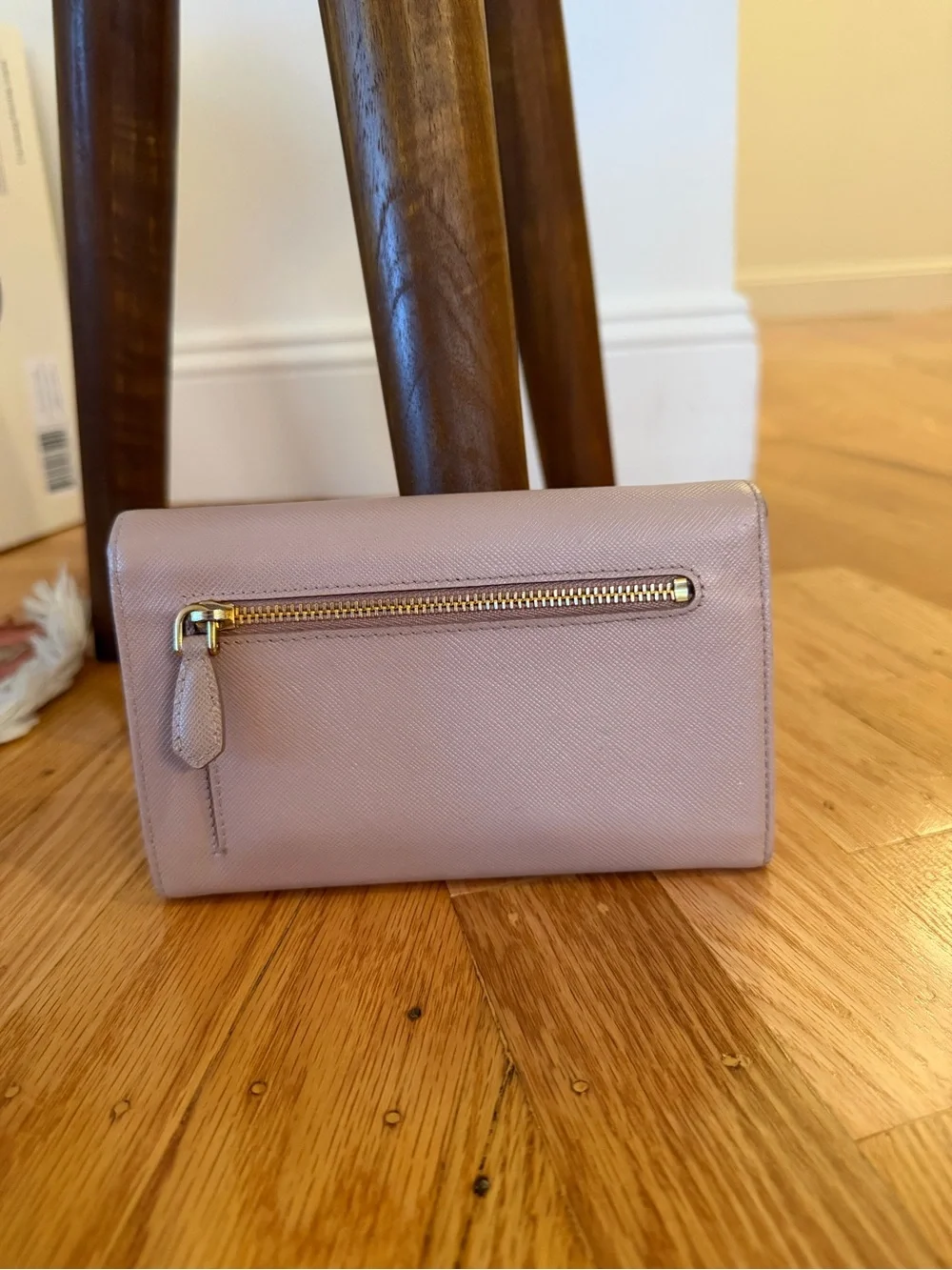 Prada Pale Blush Pink Saffiano Leather Continental Wallet